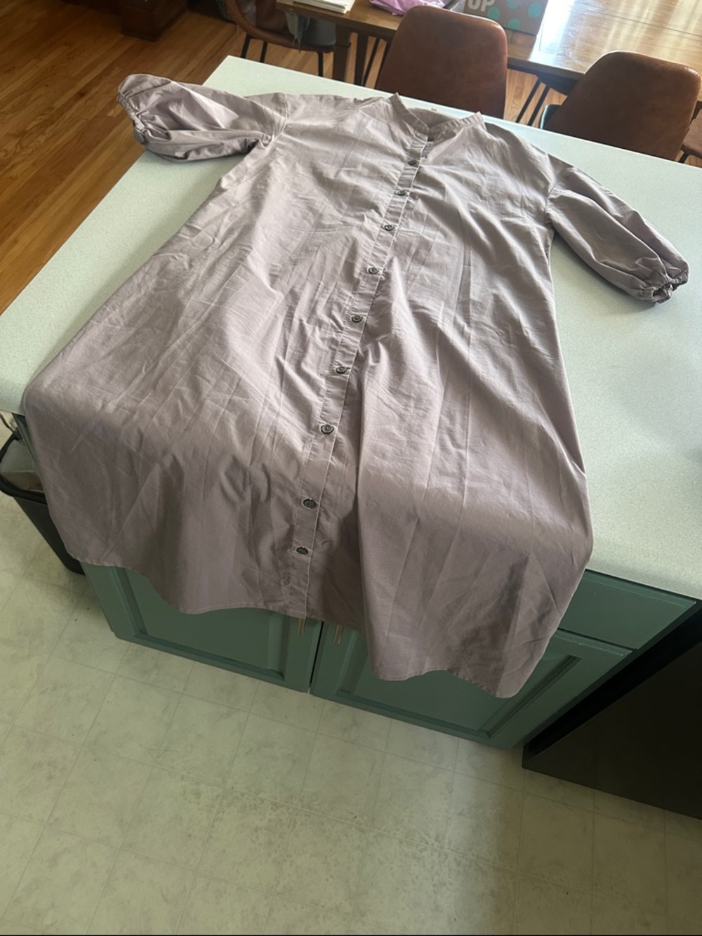 Muji Lavender Button-Front Midi Dress